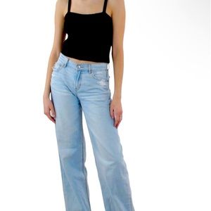 NWT Aqua Women’s Black XL Knit Ribbed Trim Crop Tank Top Sweater Shell